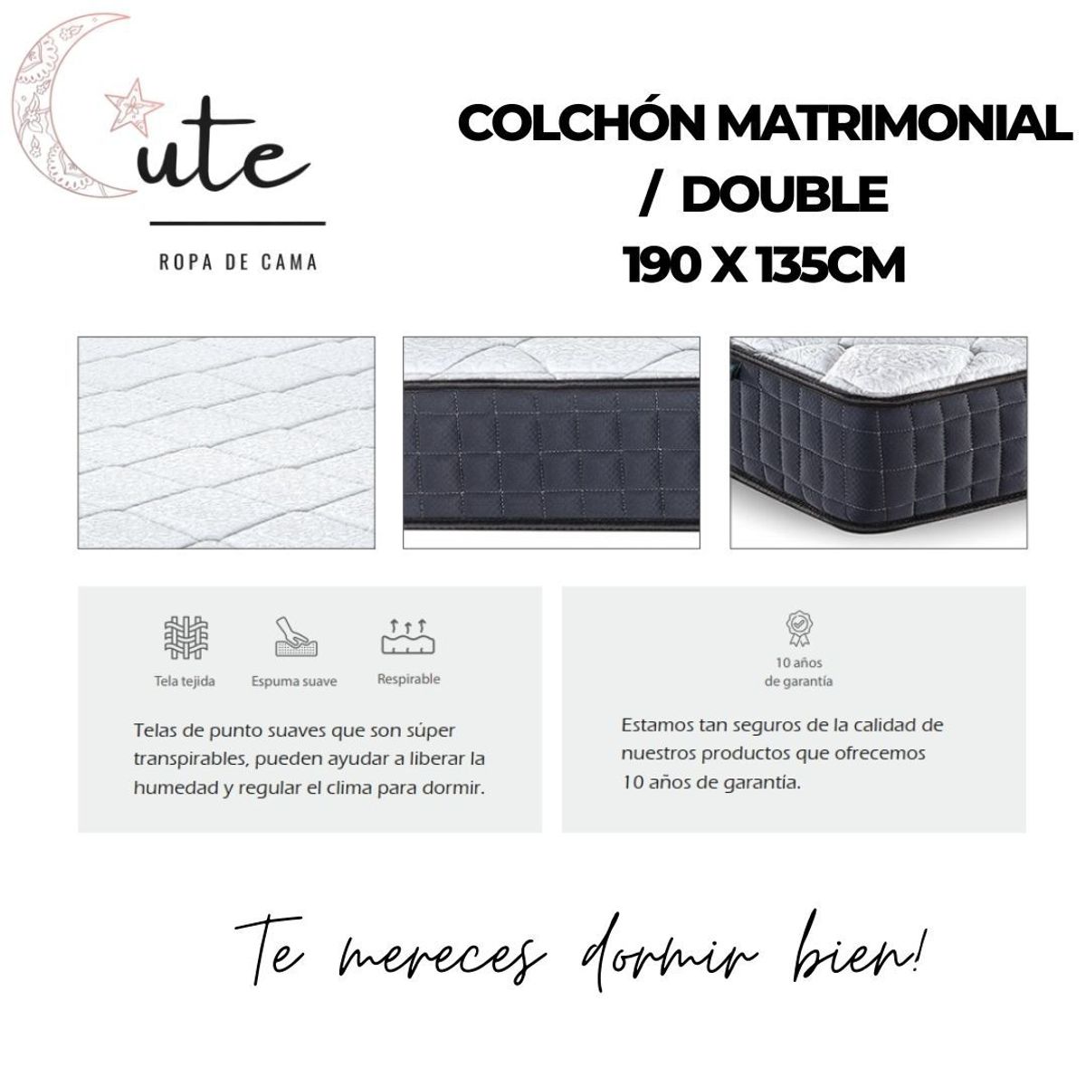 CUTE - COLCHÓN MATRIMONIAL / DOUBLE 2 PLZ