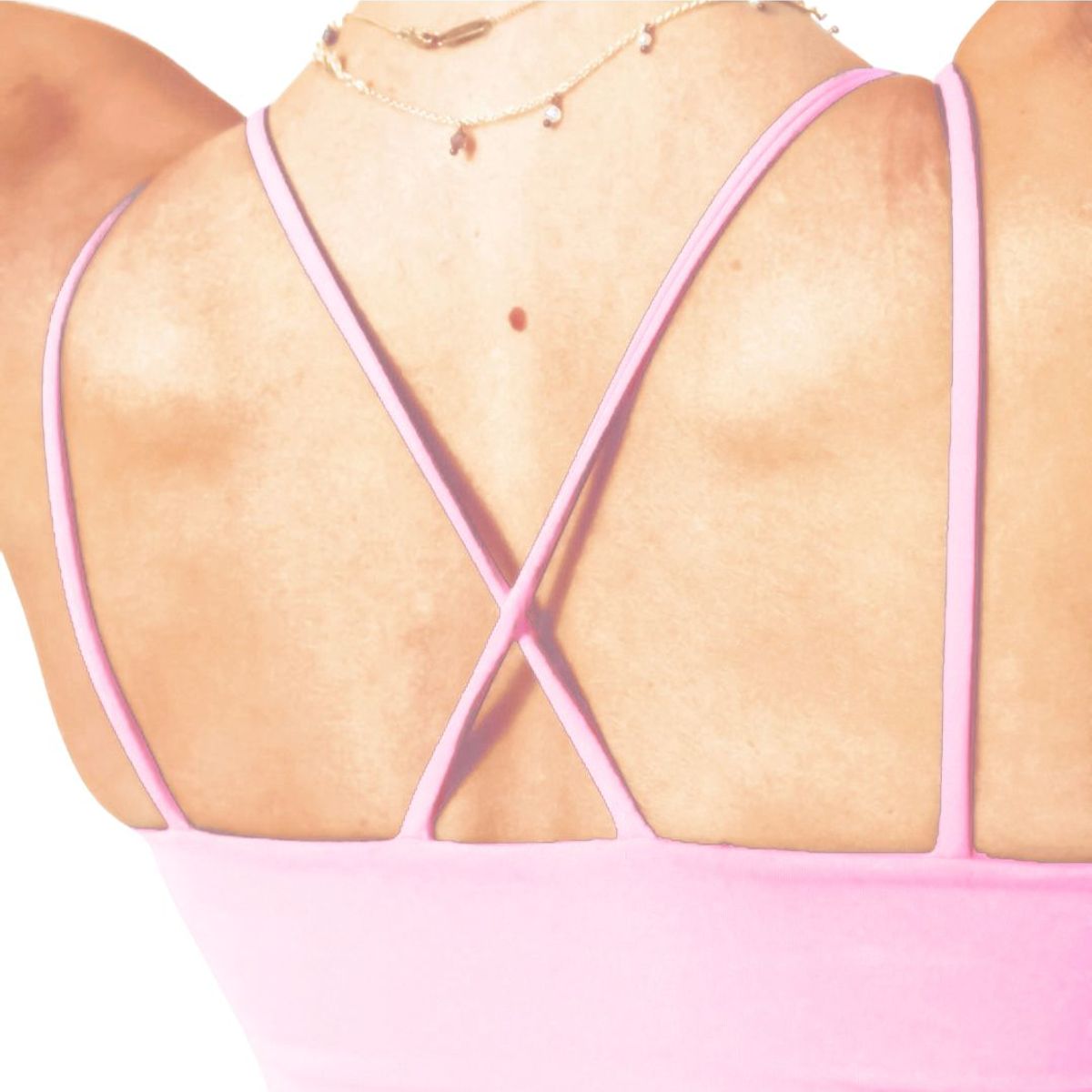 GENERICO - Top deportivo con tiras mujer - Top deportivo largo mujer - Ropa gym