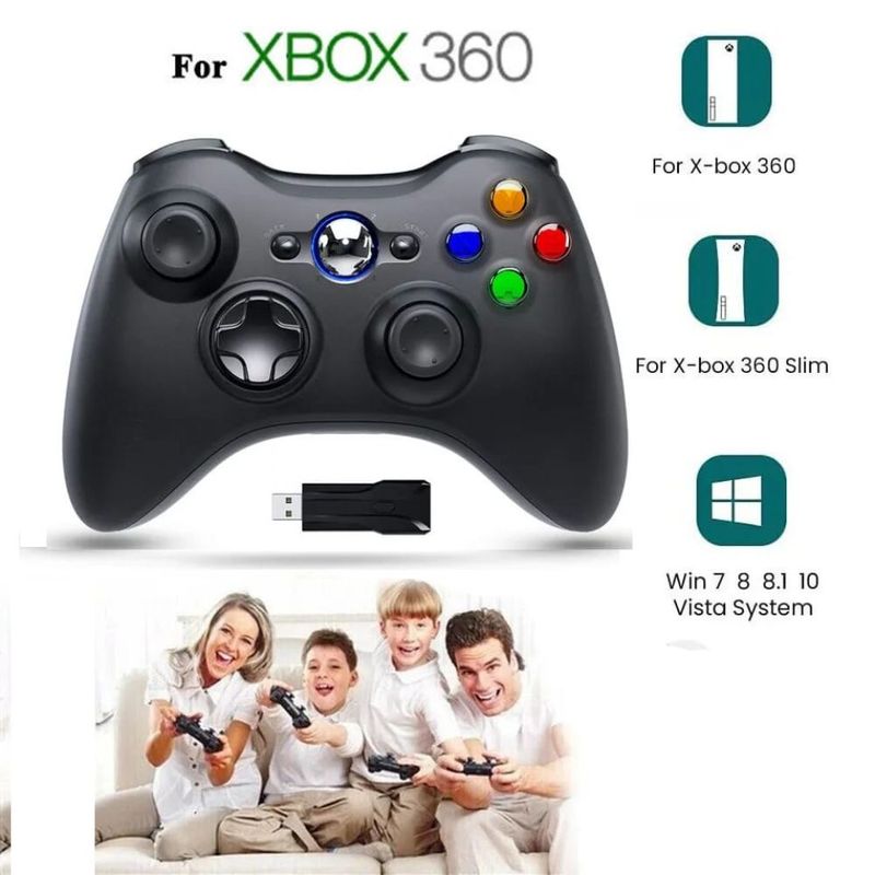 GENERICO - Mando Xbox 360 Inalámbrico para Pc Laptop Adaptador USB