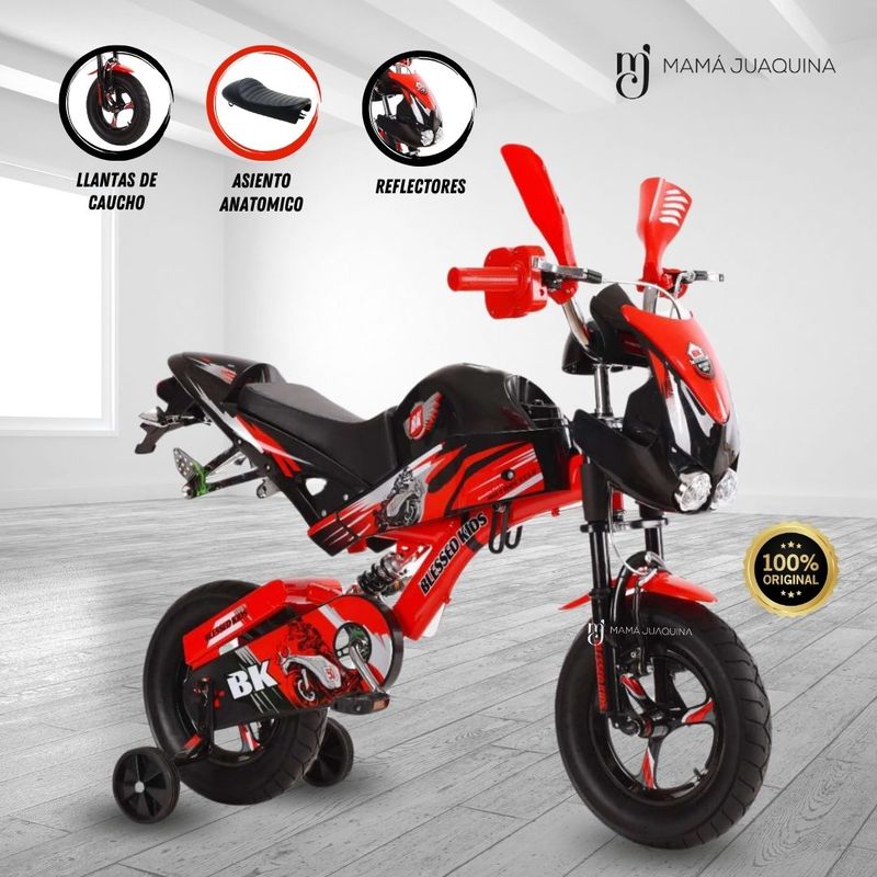 KINGDOM - Bici Moto Para Niño Aro 16 «FURIOUS MONSTER II» Red