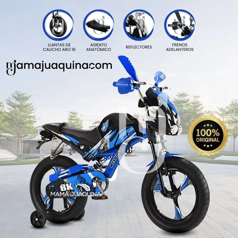 BEAUTIFUL - Bici Moto Para Niño Aro 16 «FURIOUS MONSTER II» Blue