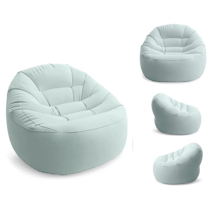 GENERICO - Sofa Sillon Puff Inflable Circular Celeste 112x104x74