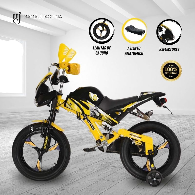 KINGDOM - Bici Moto Para Niño Aro 16 «FURIOUS MONSTER II» Yellow