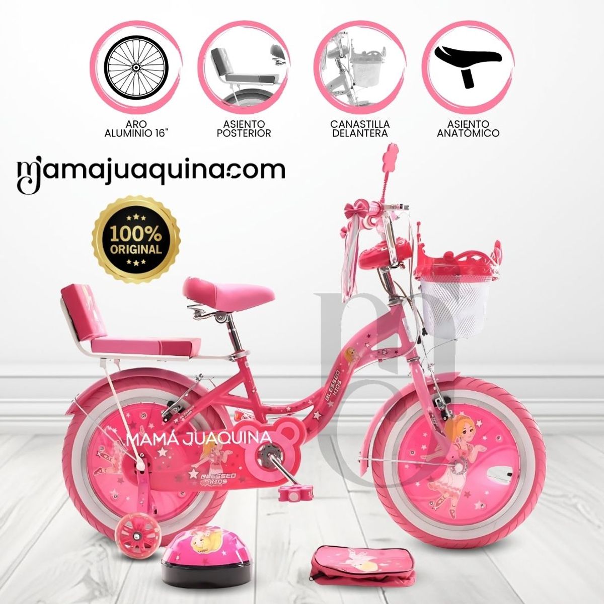 KINGDOM - Bicicleta Para Niña Aro 16 «PRINCESS ROYAL II» Pink