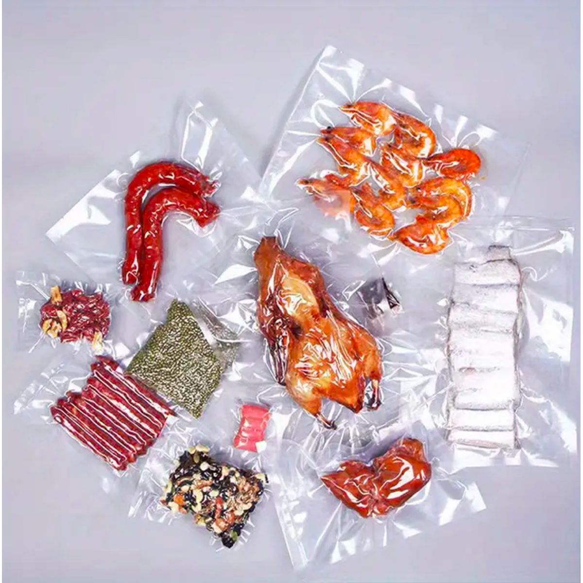 GENERICO - 3 Pack x100 Bolsas Gofradas para Sellado Vacío Alimentos de 17x25cm