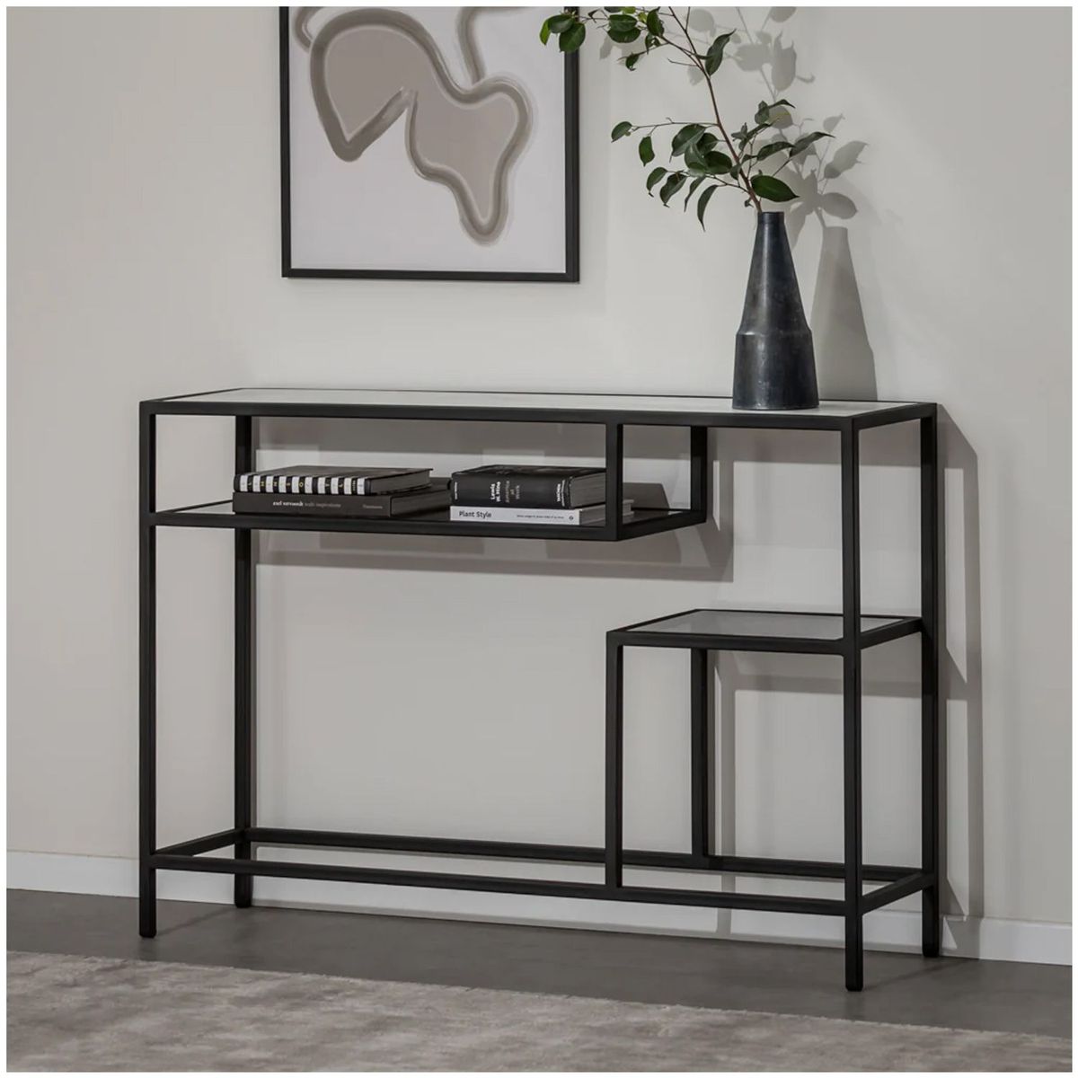 VENTITAS HOME - Mueble Consola para Sala Lax Ventitas Home Blanco y Negro