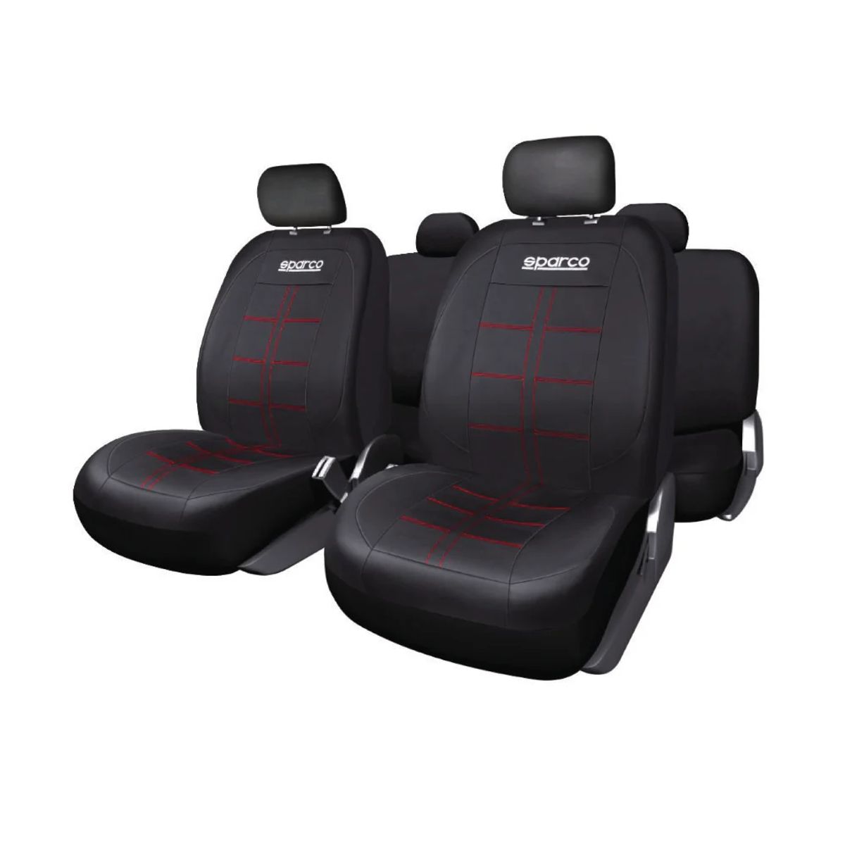 SPARCO - Set de Fundas Cubre Asiento SPARCO Negro Rojo SPS405PVCRDCB