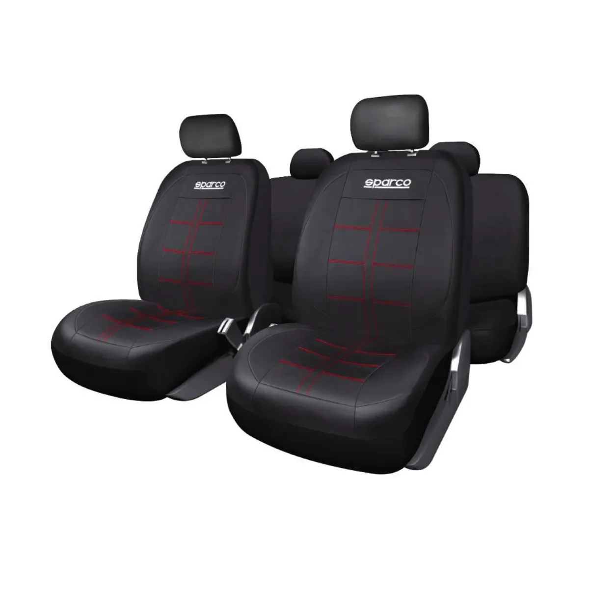 SPARCO - Set de Fundas Cubre Asiento SPARCO Negro Rojo SPS405PVCRDCB