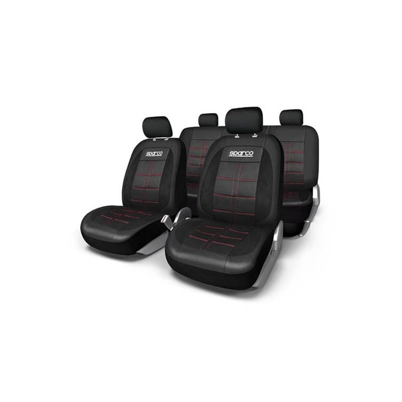 SPARCO - Set de Fundas Cubre Asiento SPARCO Negro Rojo SPS405PVCRDCB