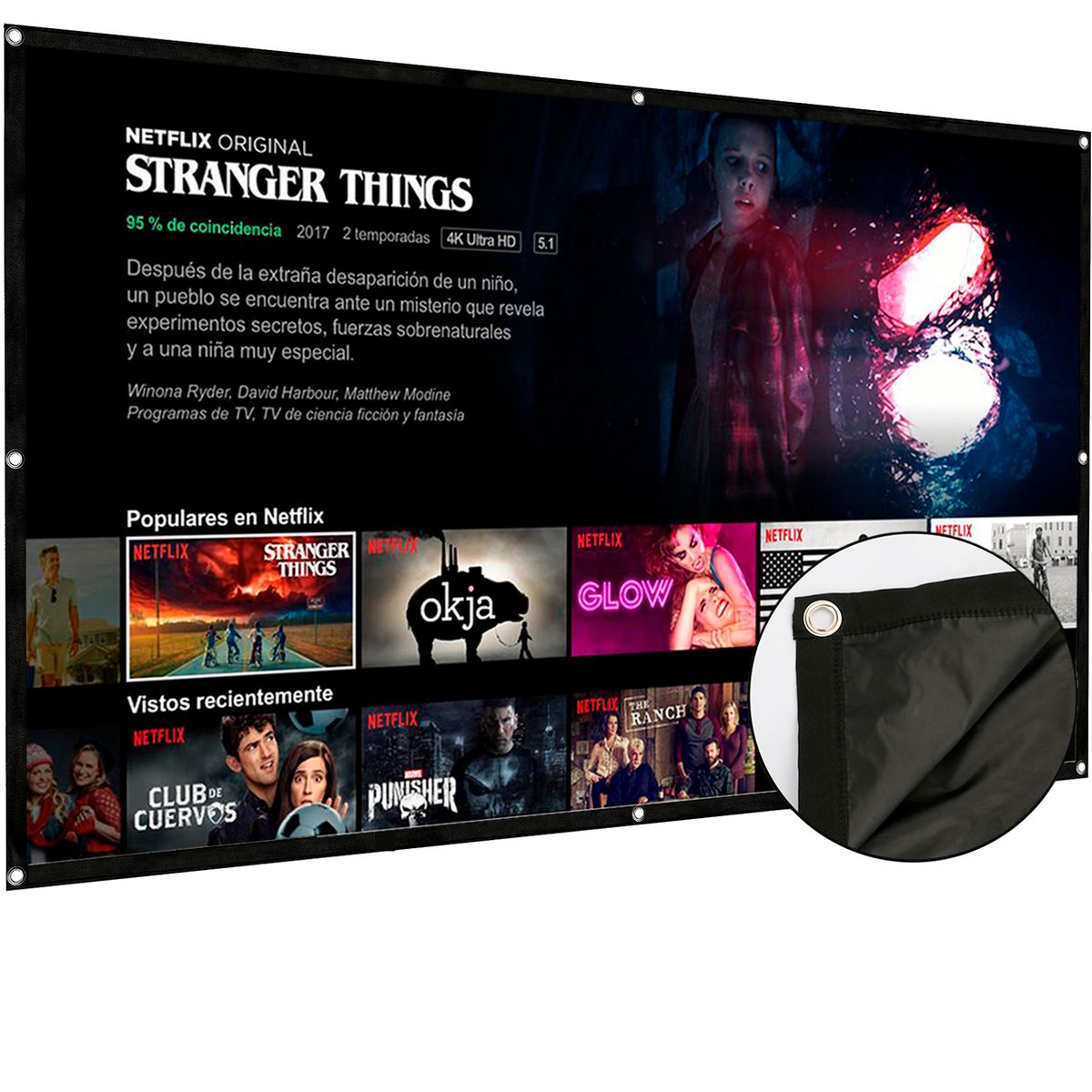 OWLENZ - Pantalla para Proyector Ecran 120 Pulgadas Blanco Owlenz H120C+