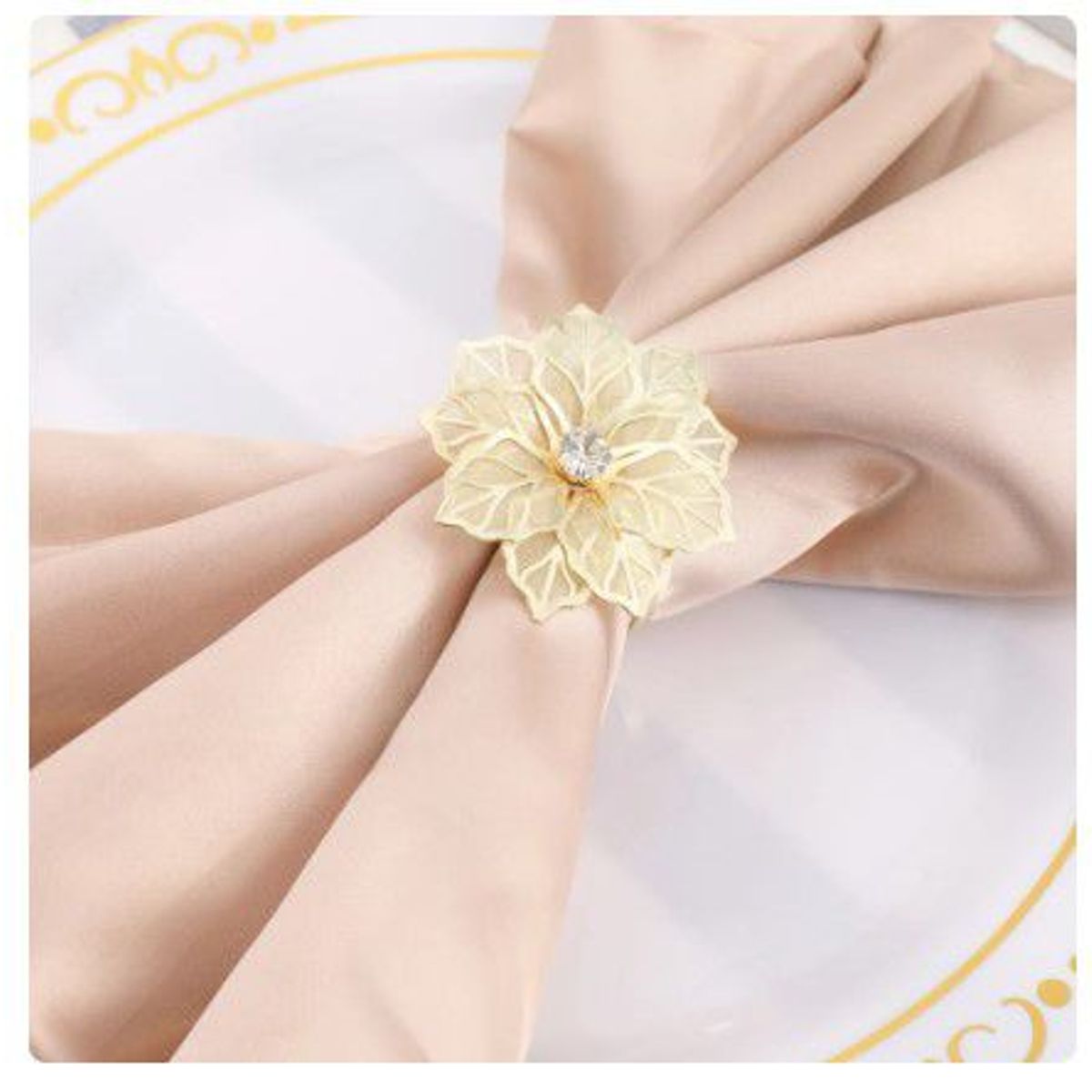 GENERICO - Set  Servilleteros Dorados 6 pzas Calidad A1