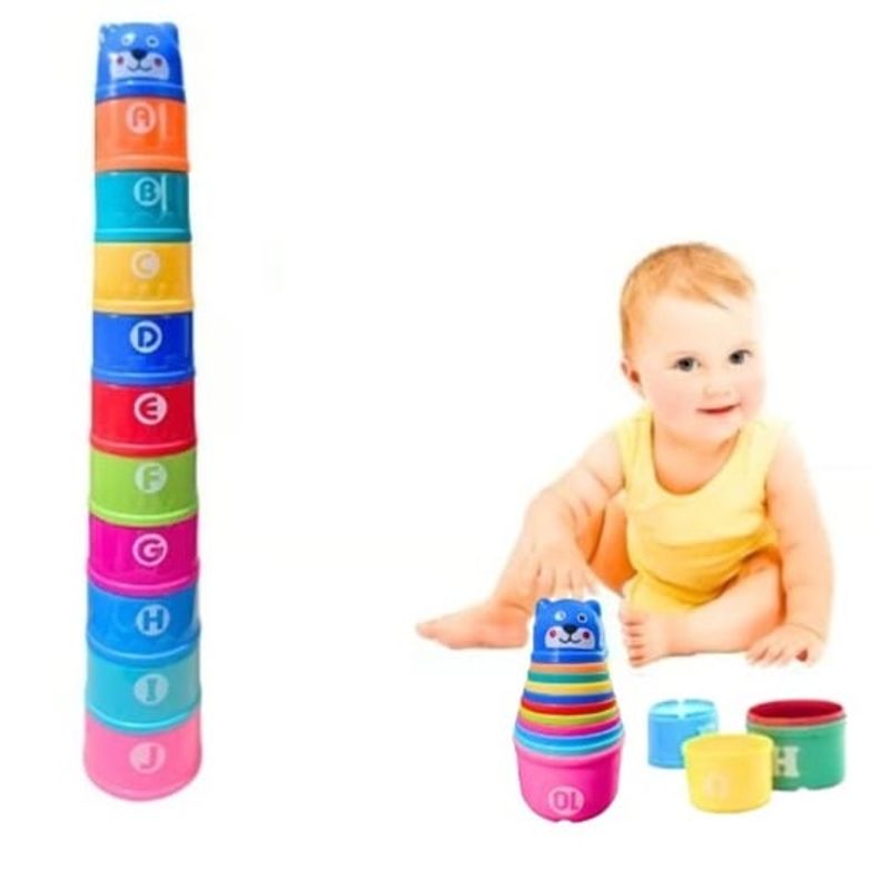 GENERICO - JUGUETE EDUCATIVO - VASO DIDACTICO APILABLE X 10 UNID