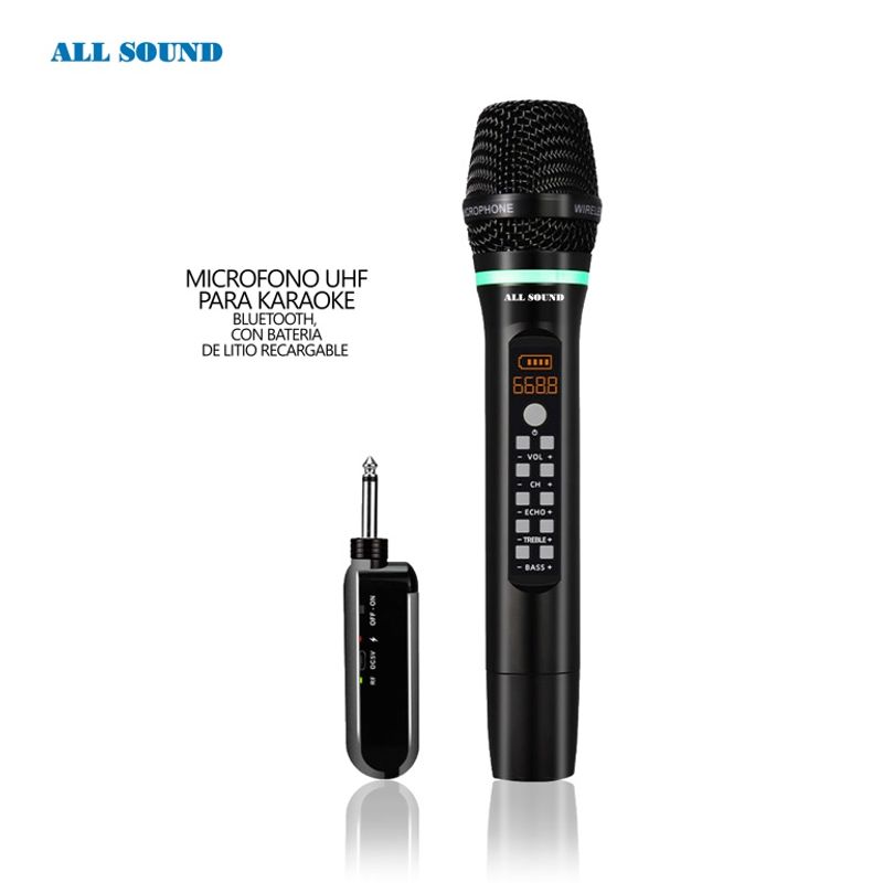 ALL SOUND - MICROFONO BLUETOOTH PARA KARAOKE INALÁMBRICO - ALL SOUND