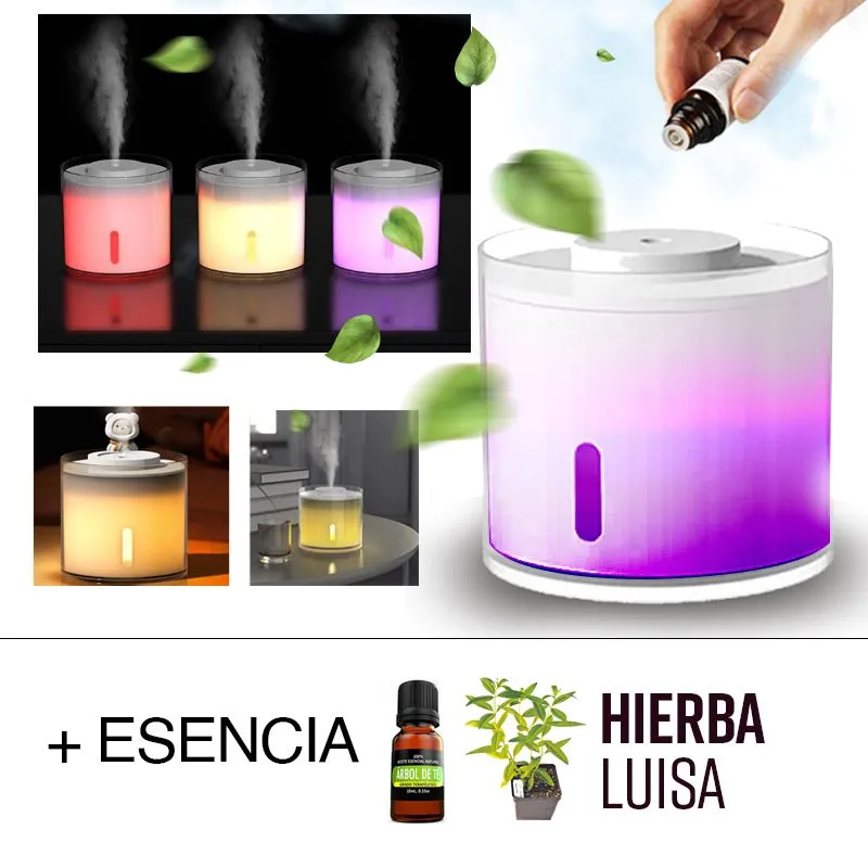 GENERICO - Humidificador USB difusor aroma purificador led Esencia Hierba Luisa