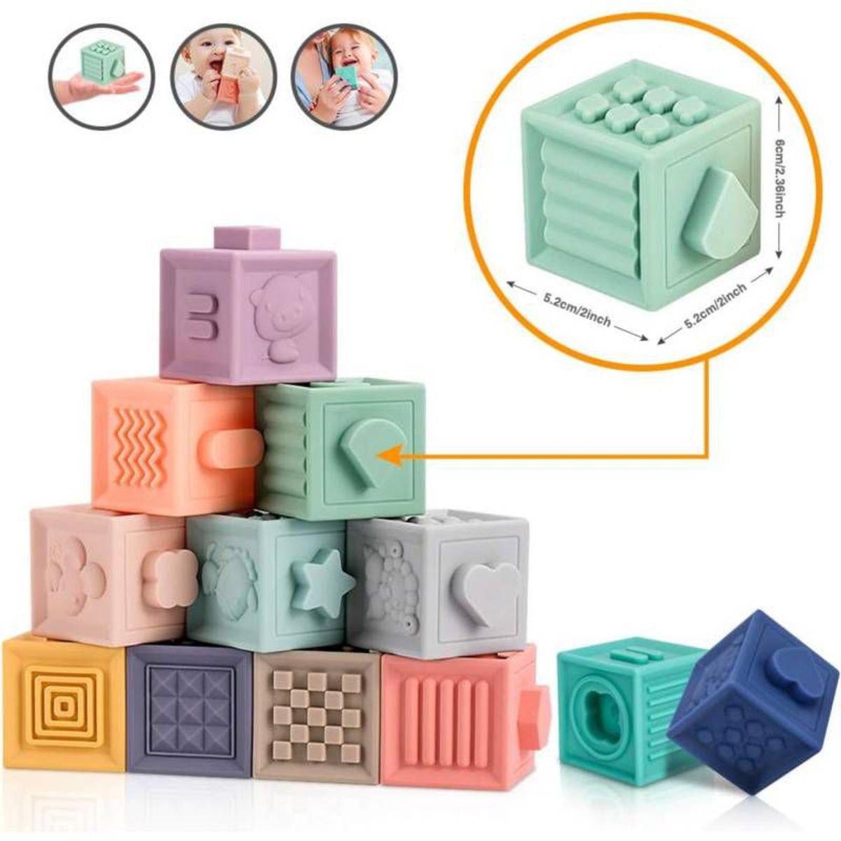 GENERICO - JUGUETE DE ESTIMULACIÓN - CUBOS SENSORIALES PARA BEBÉS