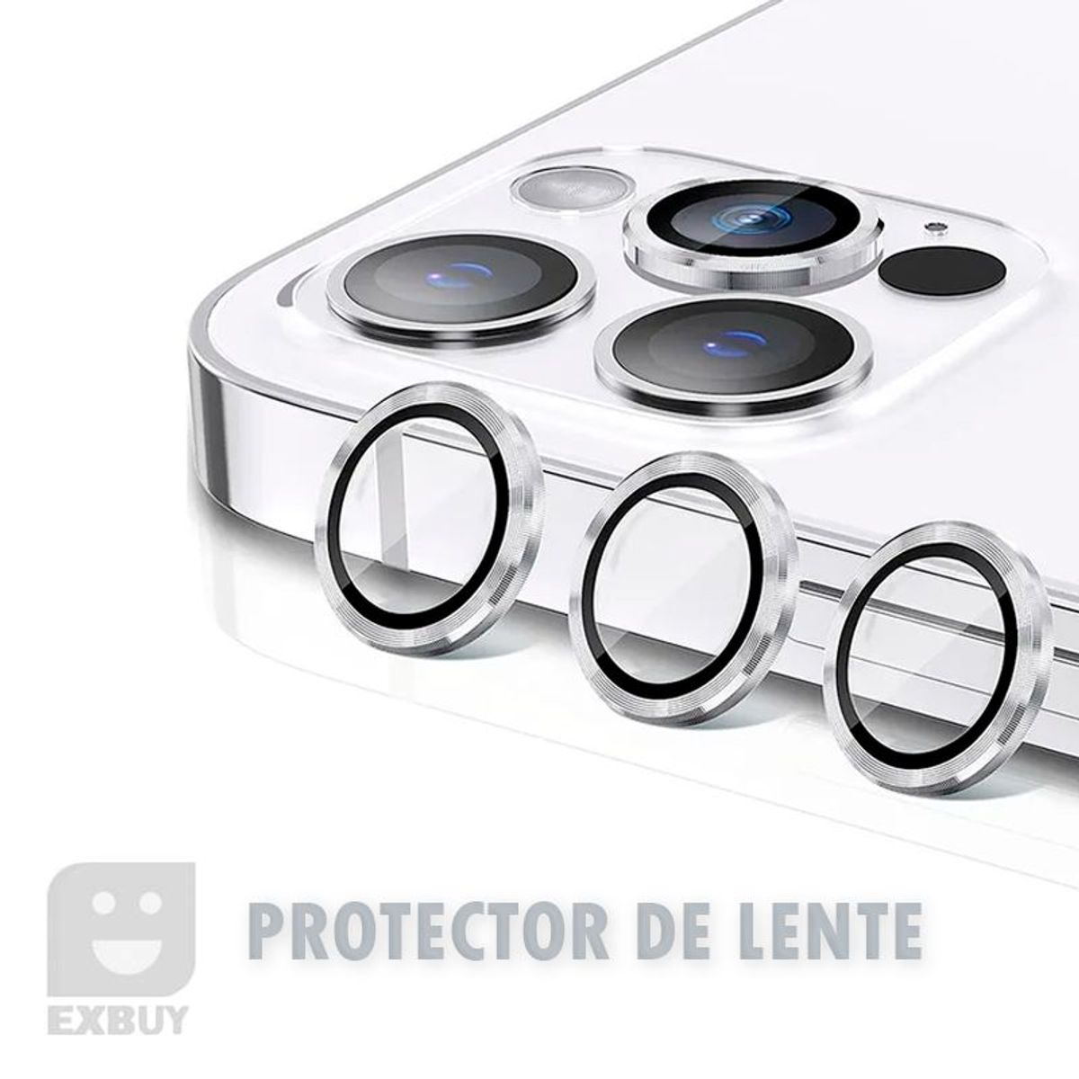 GENERICO - PROTECTOR DE CÁMARA PARA IPHONE 15 PRO MAX PLATA