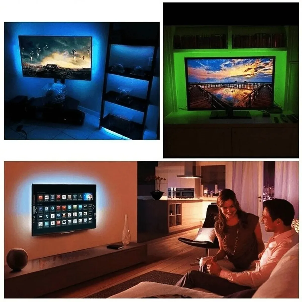 GENERICO - Cinta tira LED USB de 5 metros RGB con Control Remoto