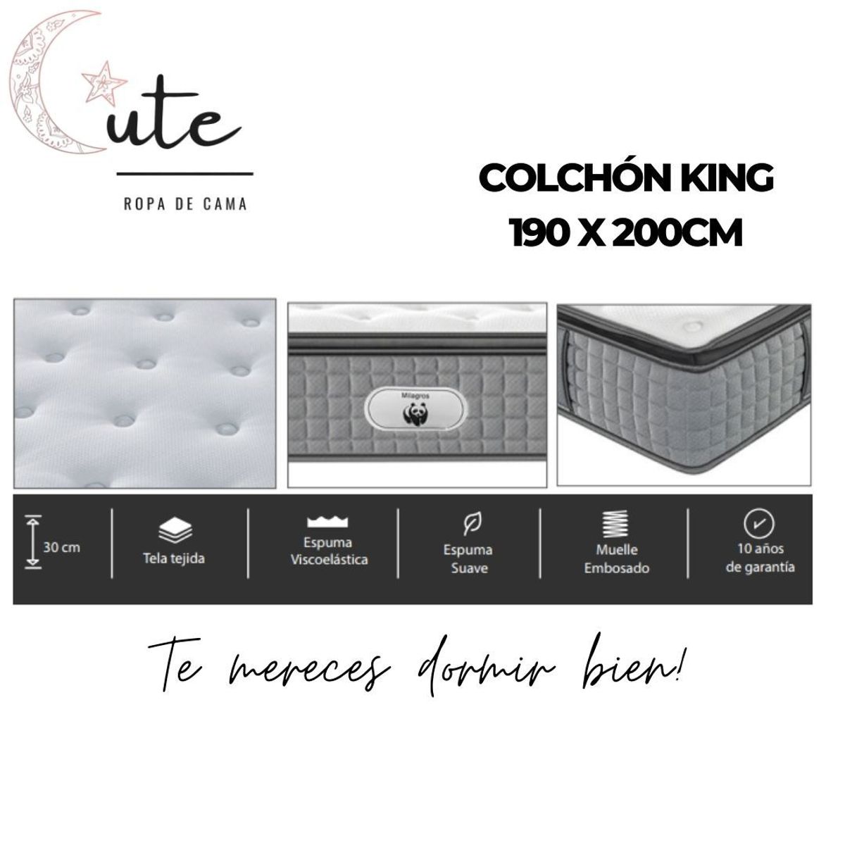 CUTE - COLCHÓN KING 190cm x 200cm