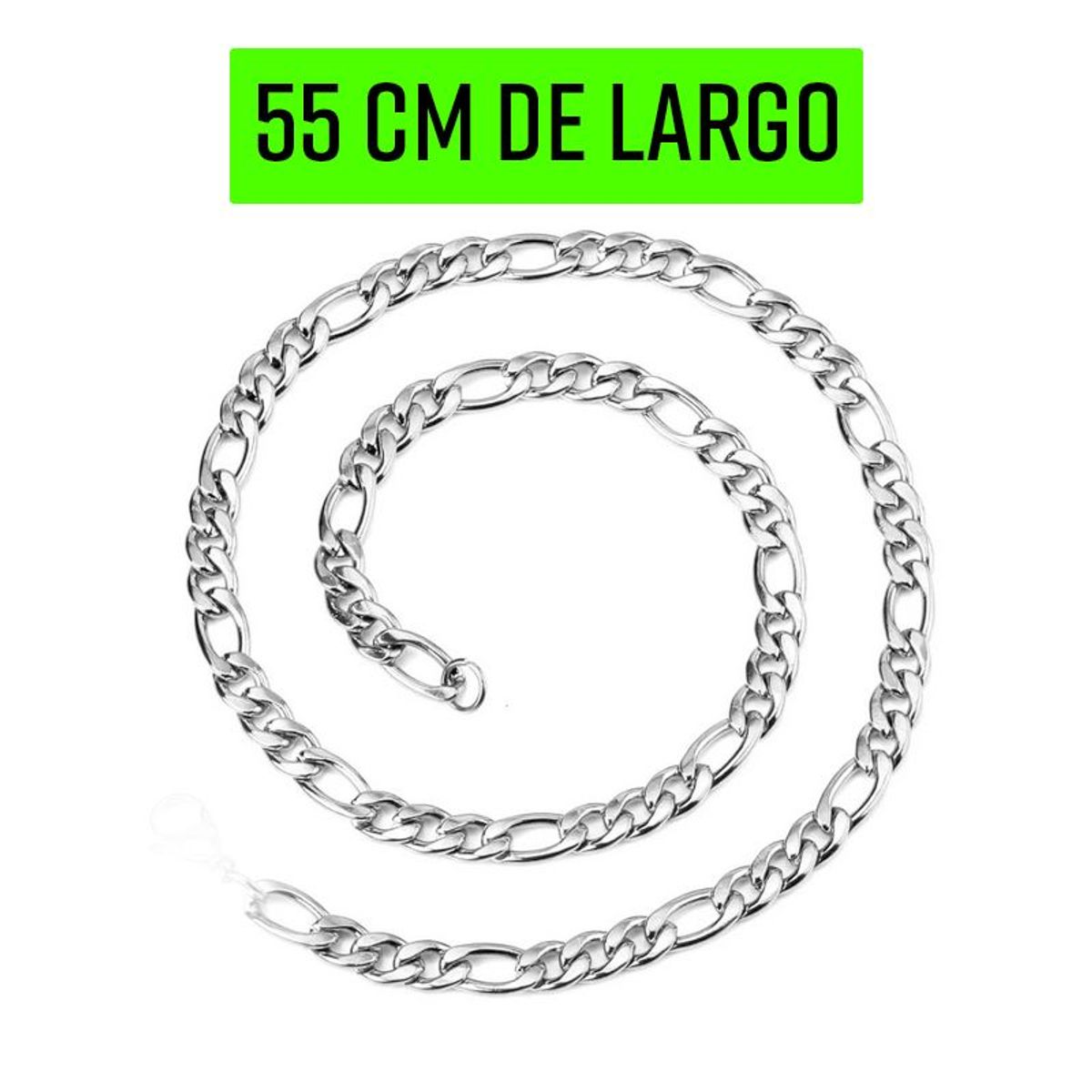 GENERICO - Collar Cadena para Hombre Acero Inoxidable Color Plata Plateado Cubano