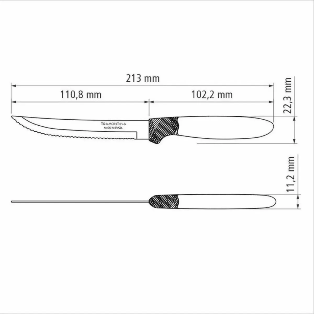 TRAMONTINA - Juego de Cuchillo para Mesa 12 Piezas