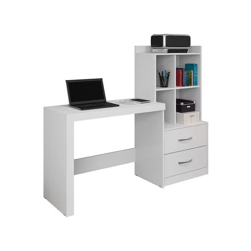 AMUEBLE - Escritorio de melamine HORIZONT Blanco Tiendas Amueble