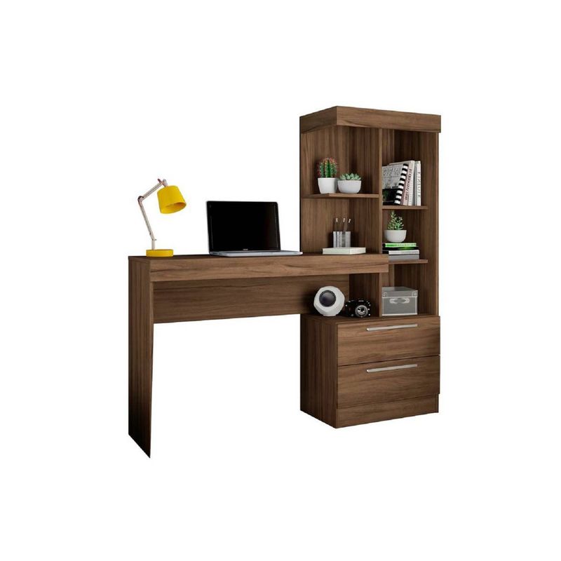 AMUEBLE - Escritorio de melamine POLIZONT marron Tiendas Amueble