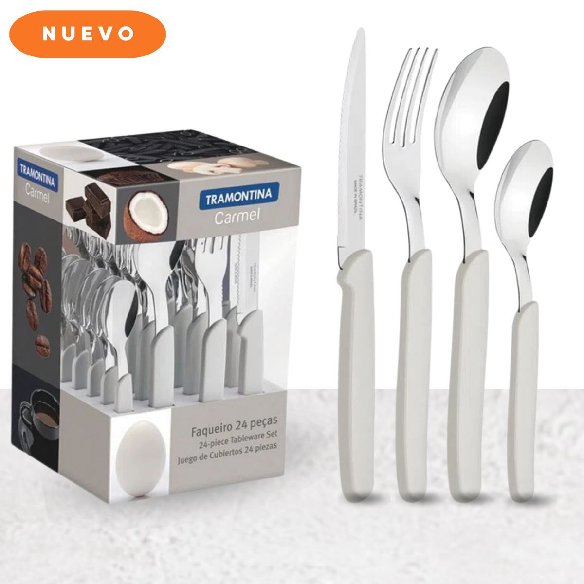 TRAMONTINA - Set de cubiertos x24 piezas carmel -tramontina gris