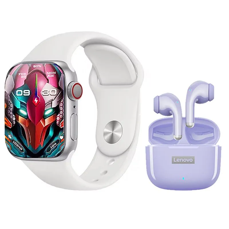 LENOVO - Auriculares Lenovo LP40 Pro-Morado  y Toumi Watch S9 Pro-W Reloj