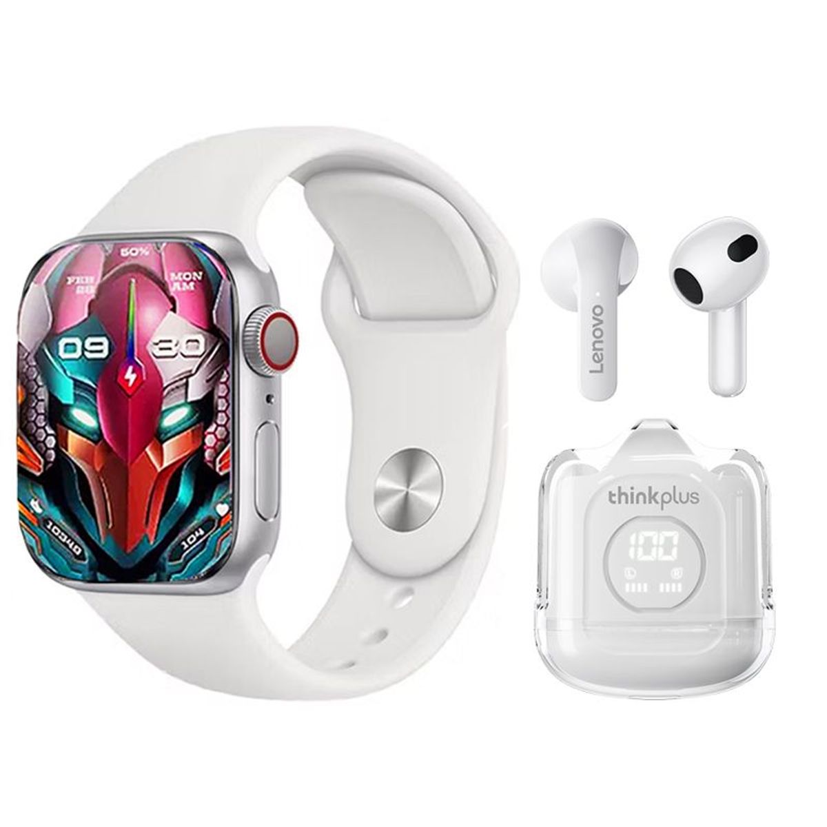 LENOVO - Audífonos Lenovo XT65-Blanco y Toumi Watch S9 Pro-W