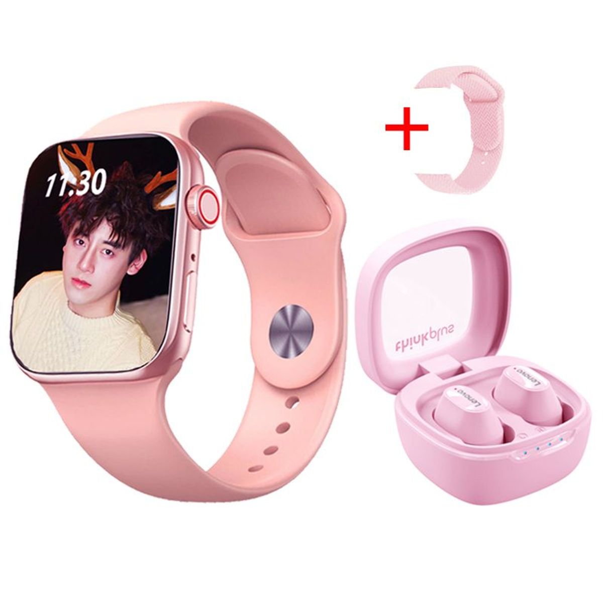 LENOVO - Audífonos Lenovo XT62-Rosa Tws y Toumi GT-T2 PRO-P Reloj inteligente