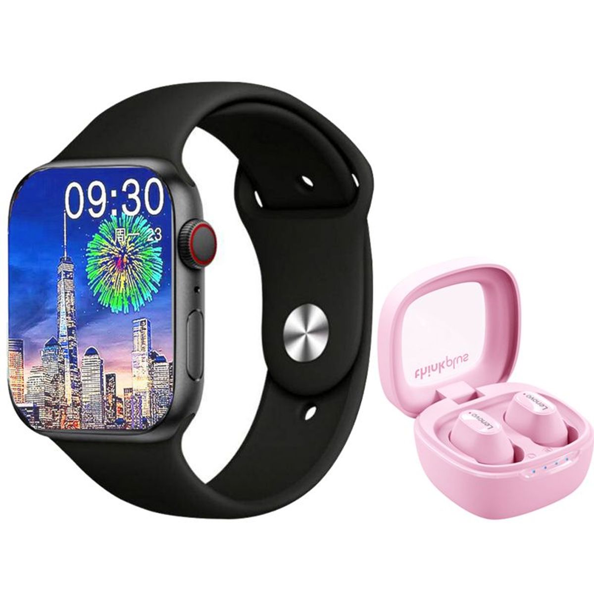 LENOVO - Audífonos Lenovo XT62-Rosa y Toumi S9 PRO-B Watch Reloj inteligente