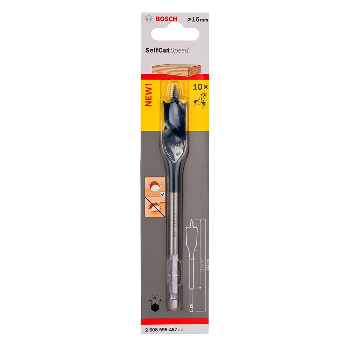 BOSCH - Broca Plana 16mm 5/8 SELF CUT