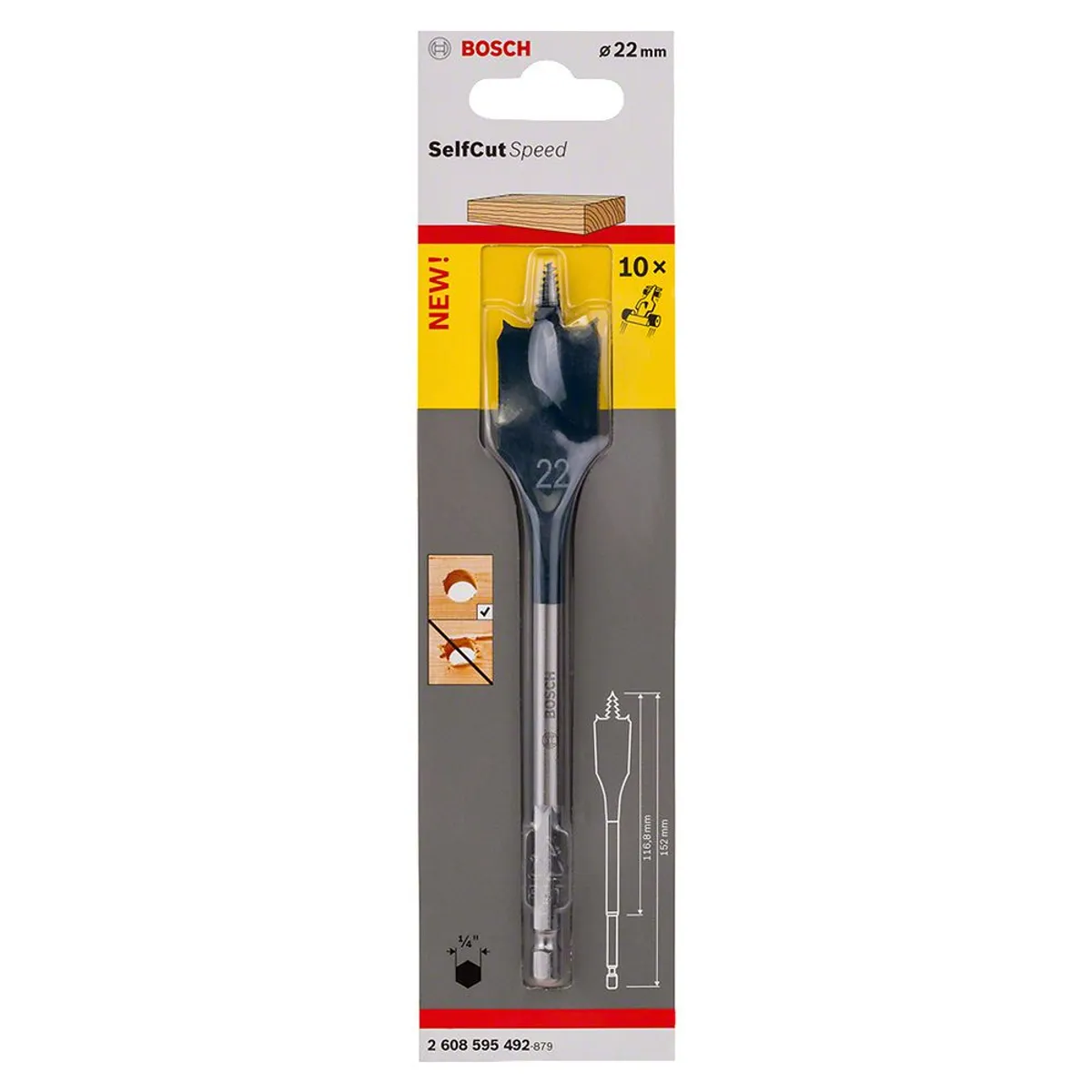 BOSCH - Broca Plana 22mm 7/8 SELF CUT