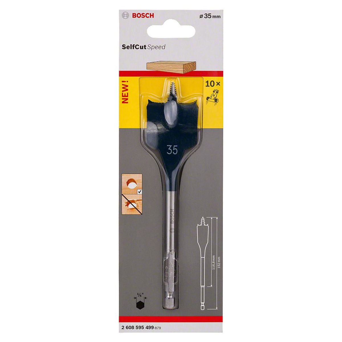 BOSCH - Broca Plana 35mm 1-3/8SELF CUT