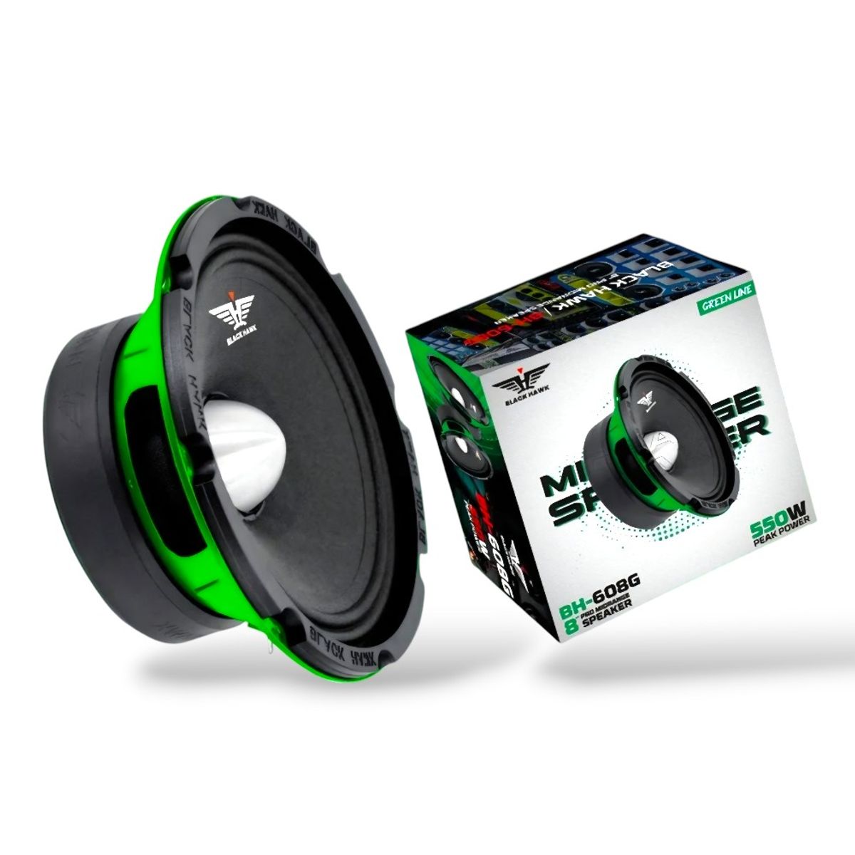 BLACK HAWK - Parlantes Medios Rango 8 Pulgadas 550W Black Hawk
