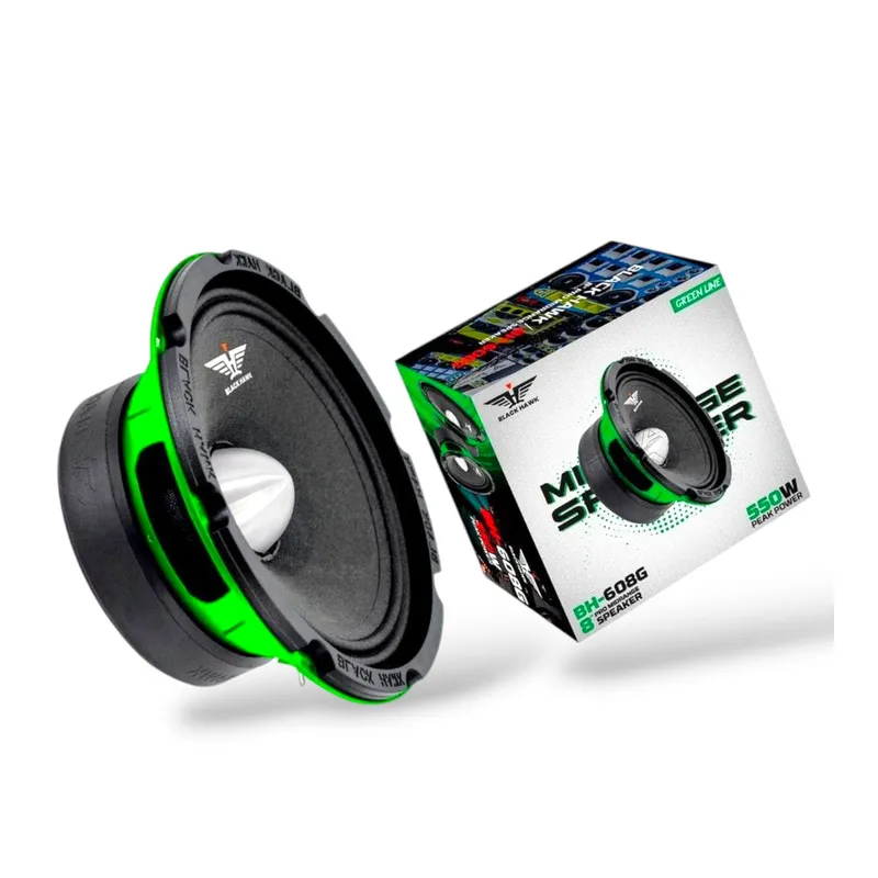 BLACK HAWK - Parlantes Medios Rango 8 Pulgadas Black Hawk 550W