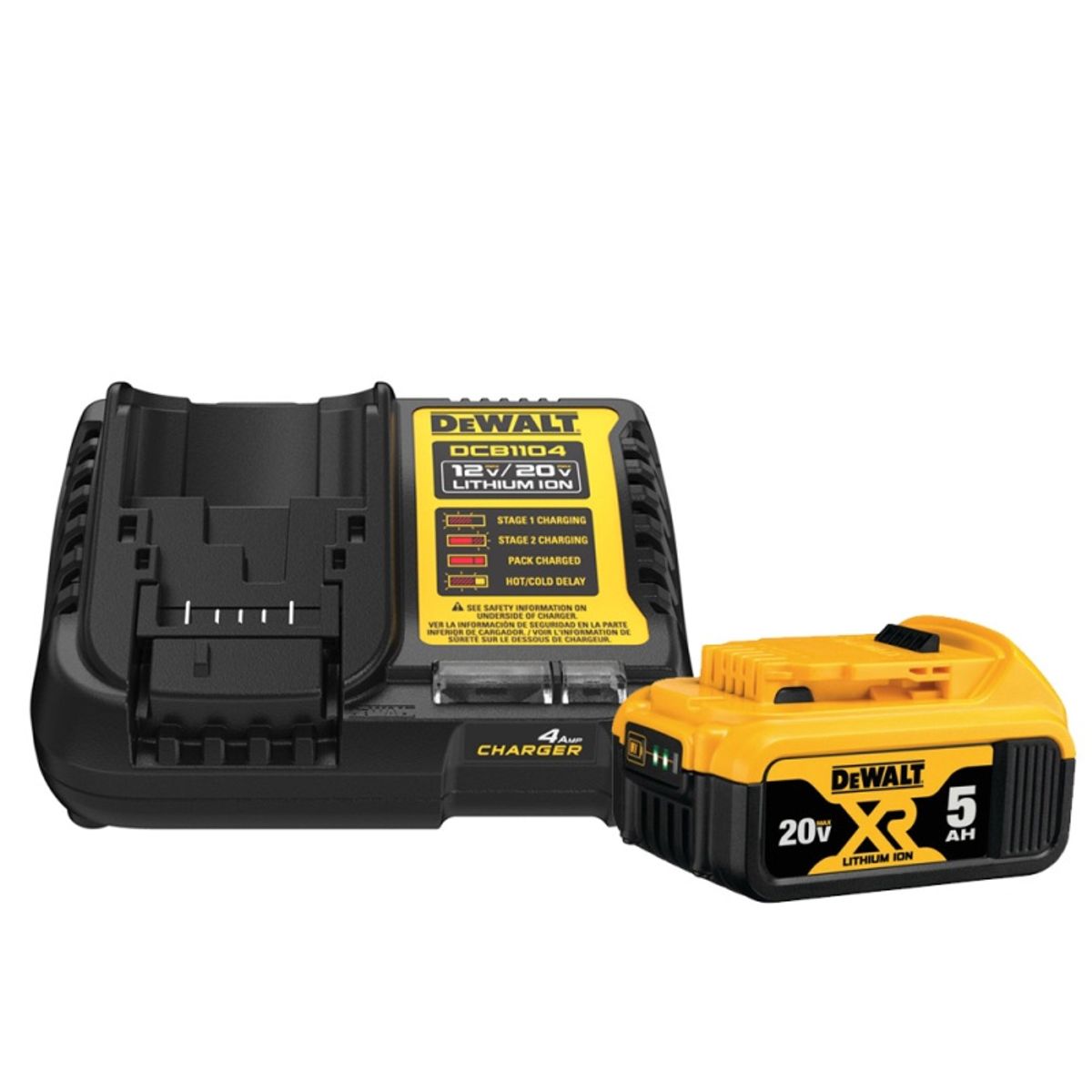 DEWALT - Kit Batería 5.0 Ah + Cargador 12V / 20V Dewalt DCB205-K3.
