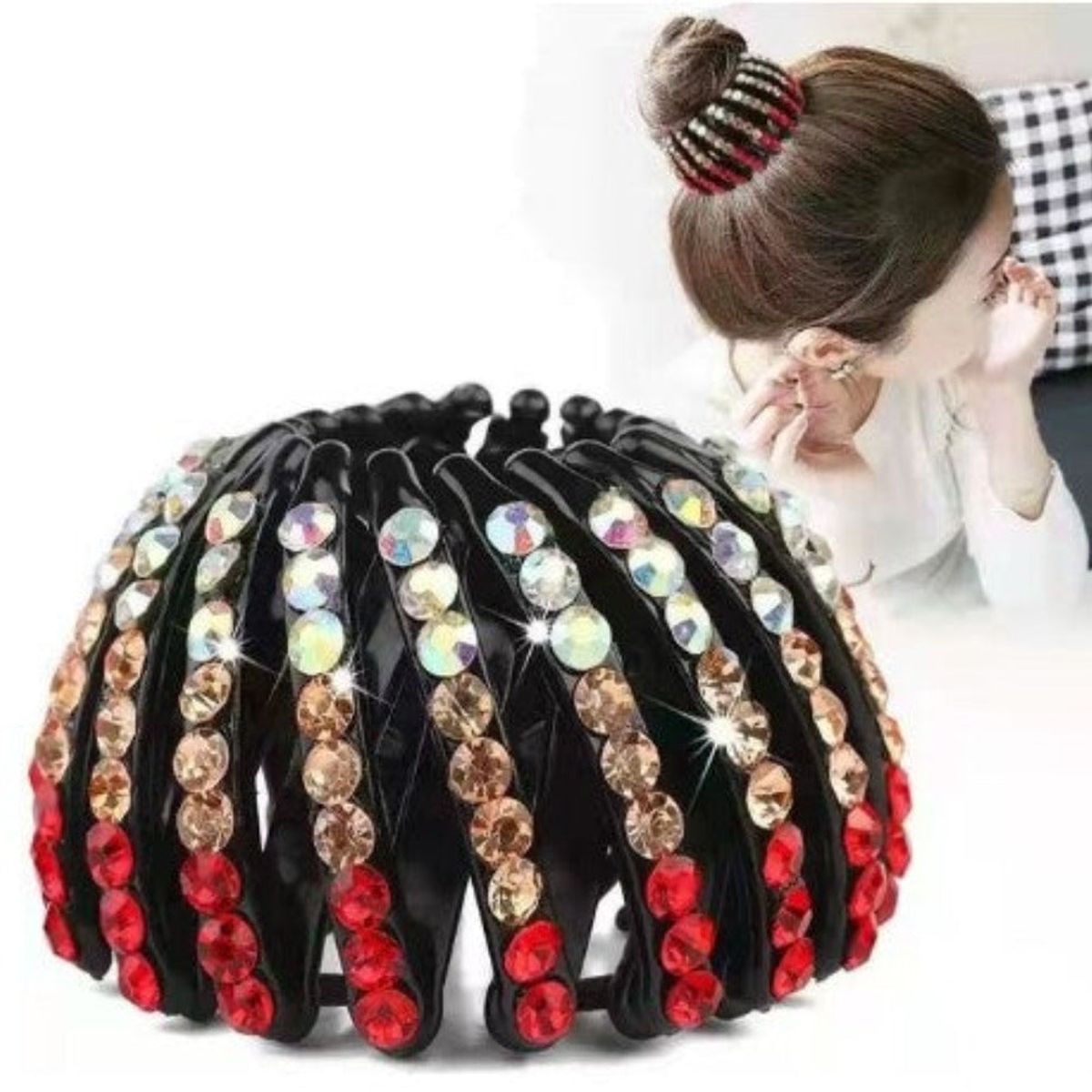 AURELA - ShineNest - Set de 3 Ganchos Shine Bird Nest Moños para el Cabello