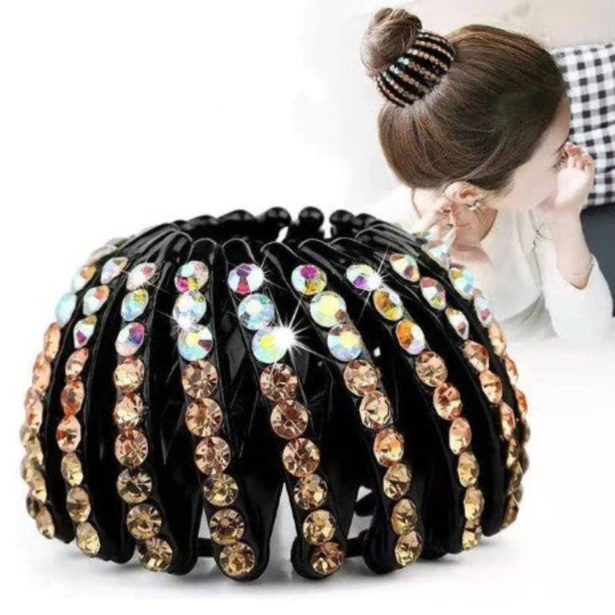 AURELA - ShineNest - Set de 3 Ganchos Shine Bird Nest Moños para el Cabello