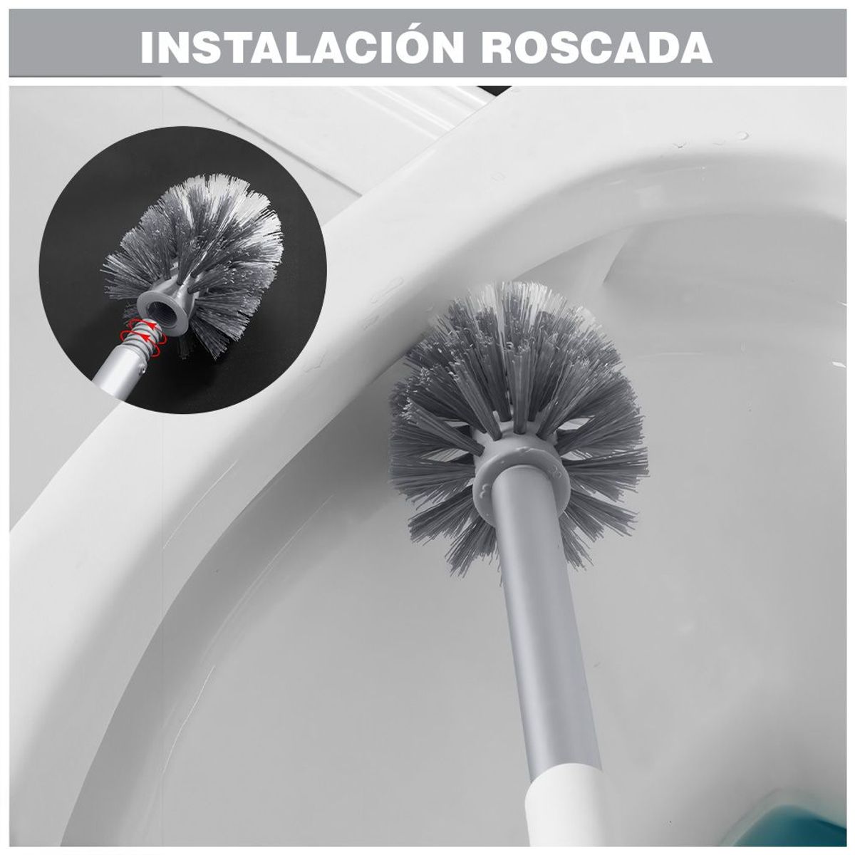 KELLER - Cepillo para Inodoro de Baño con Bandeja Blanco CP1