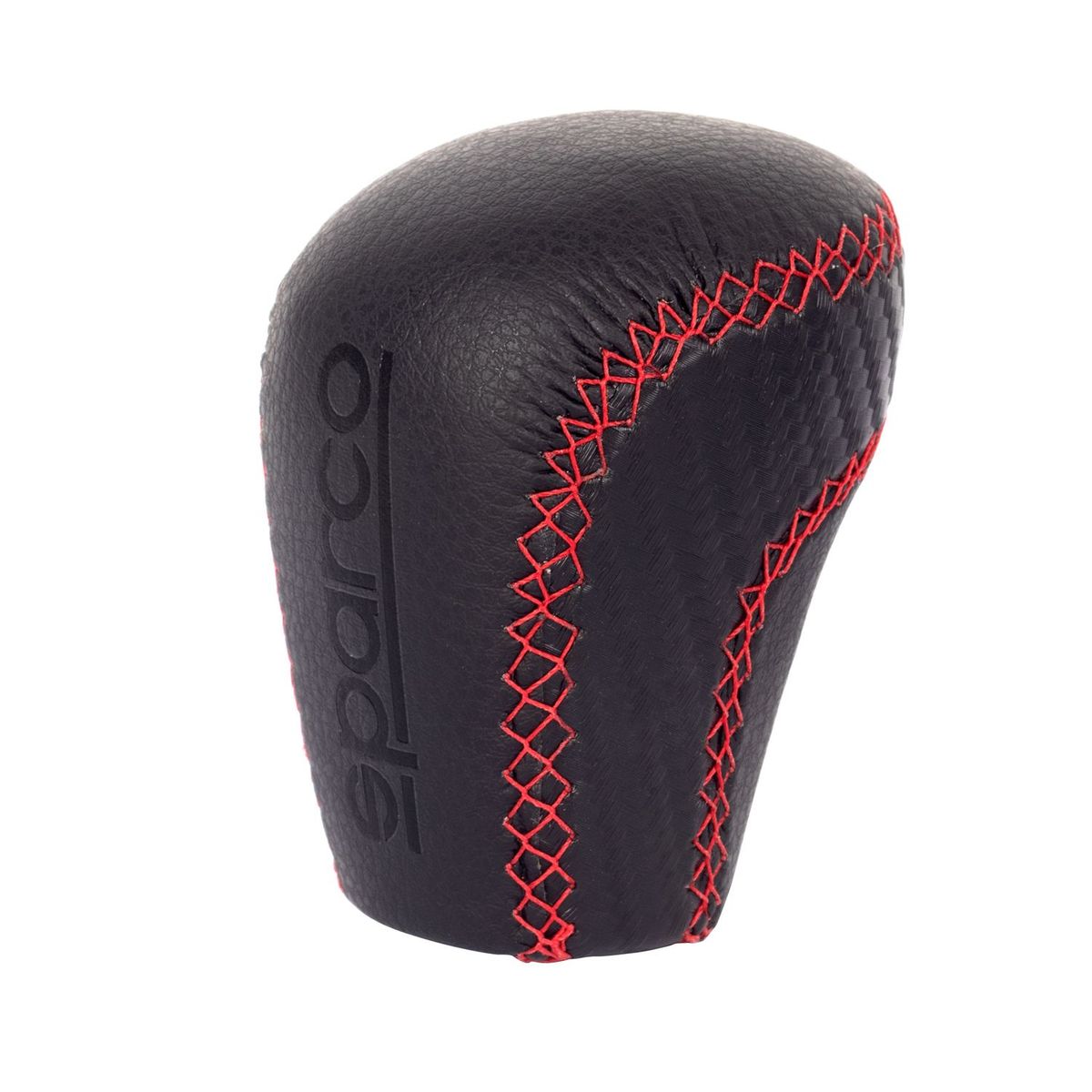 SPARCO - Pomo Palanca de Auto SPARCO Cuero con Costura Roja SPG105RD