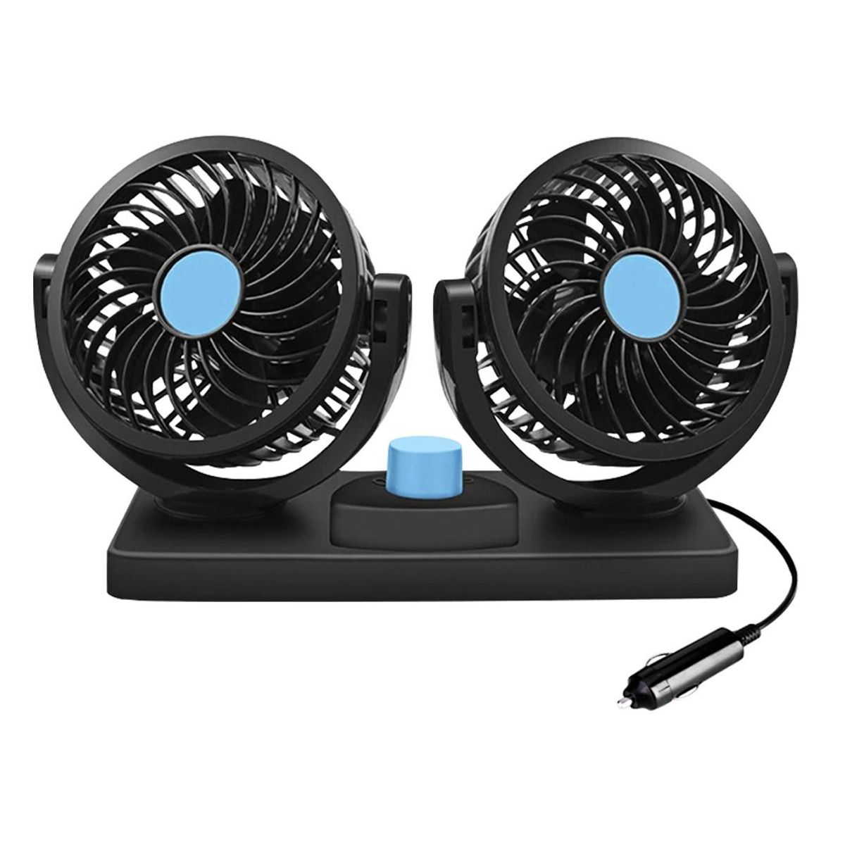 GENERICO - Ventilador 2 cabezas 360° cigarrera para todo tipo vehiculo