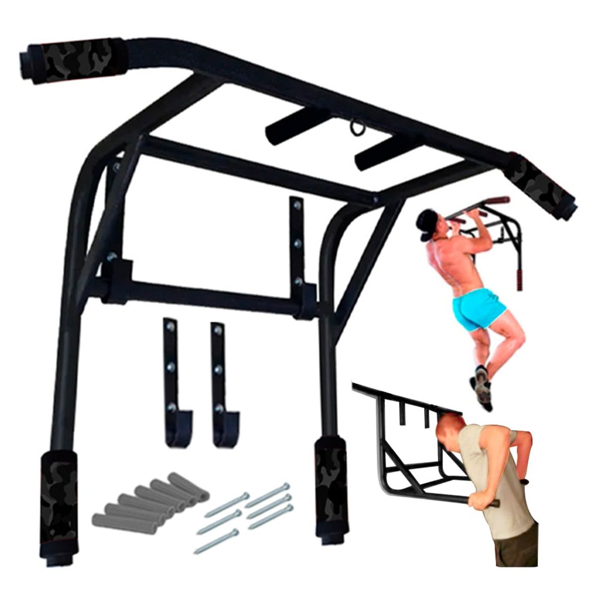 HOLGU - Barra Paralelas 2 en 1 + saco de box + guantes box