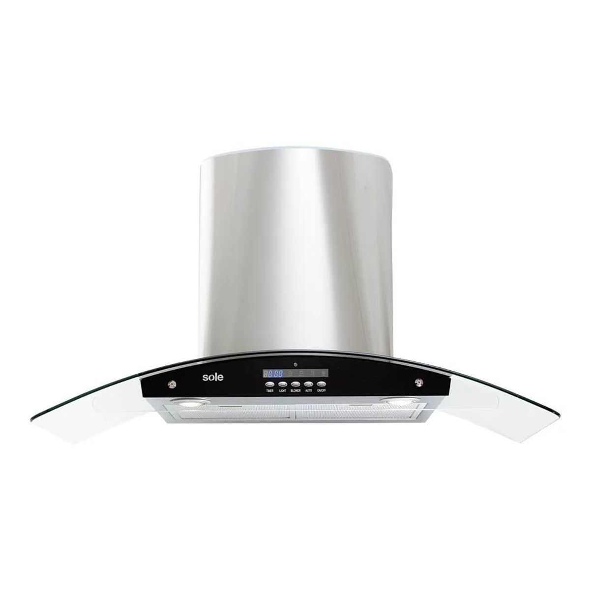 SOLE - Campana Extractora Sole Vidrio Acero 90 cm Venus Ture63co