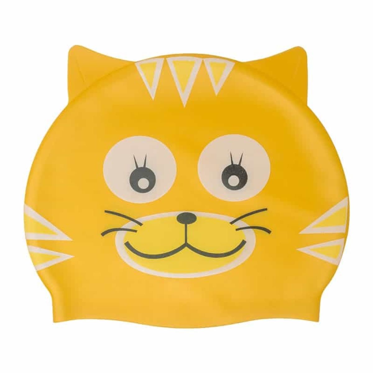 GENERICO - Gorro de Natacion Silicona con Diseño de Gato amarillo