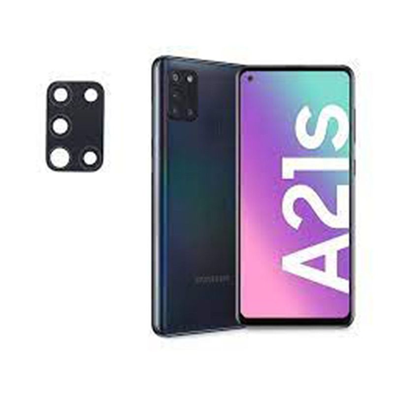 GENERICO - Vidrio templado cámara trasera para Samsung A21S protector Negro