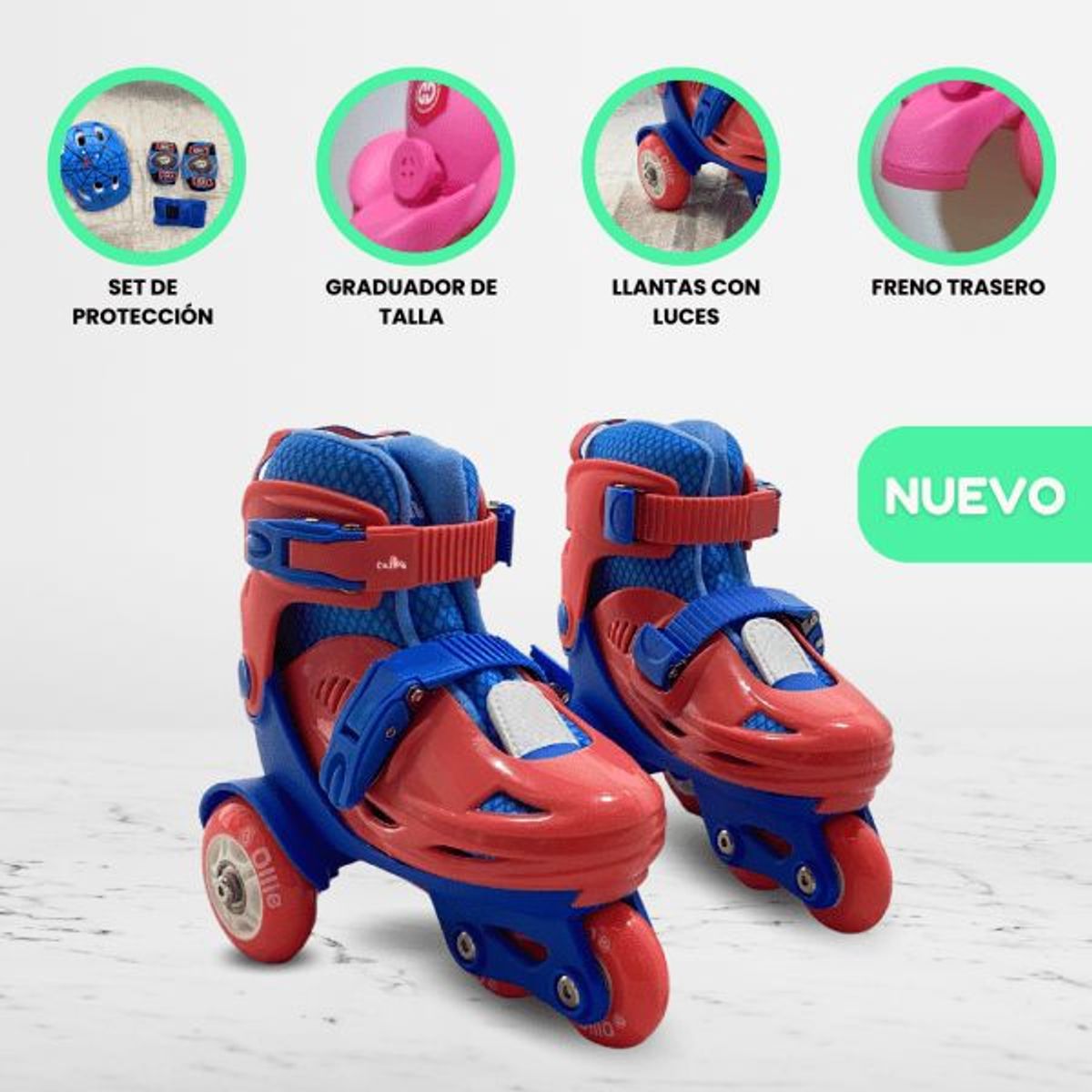 OLLIE - Patines Graduables para Niño «KIDS» Red