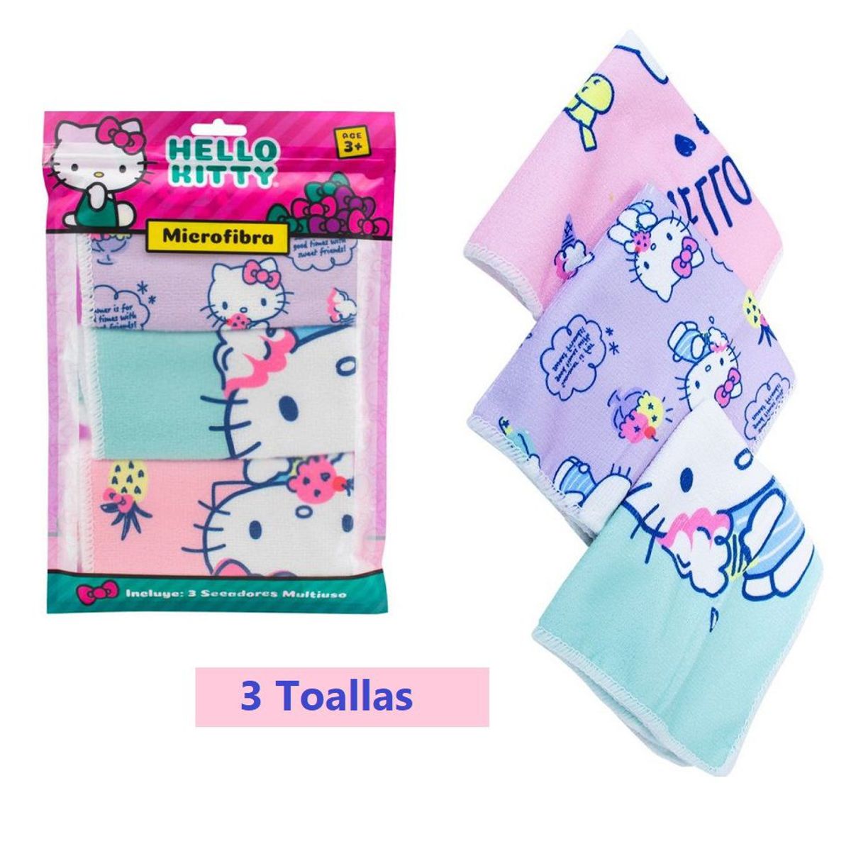 GENERICO - set de 3 toallas de microfibra secador de manos y cara pequeños