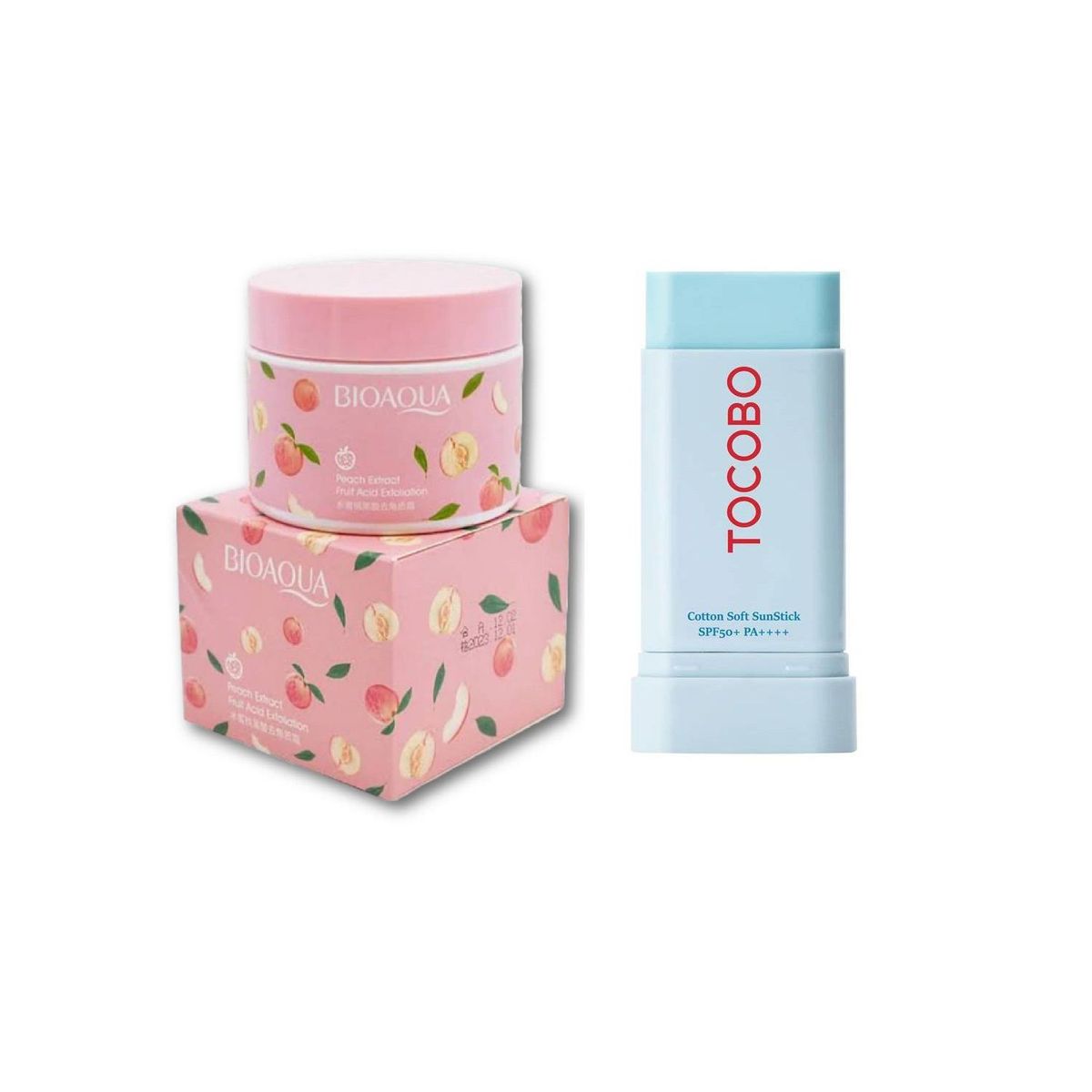 TOCOBO - PACK BLOQUEADOR TOCOBO EN BARRA y CREMA EXFOLIANTE PEACH - BIOAQUA