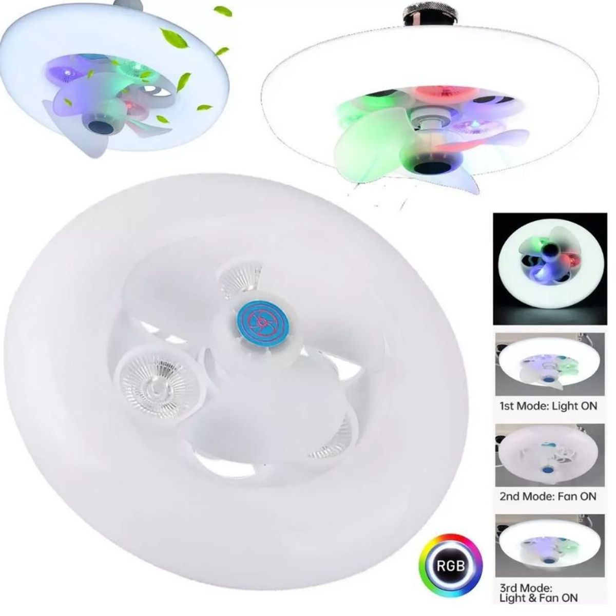 GENERICO - Foco Tiktok RGB con ventilador